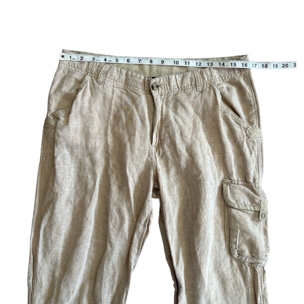 Columbia Lightweight Beige Linen/Cotton Straight Leg Utility Cargo Pants - 10 - Picture 6 of 10